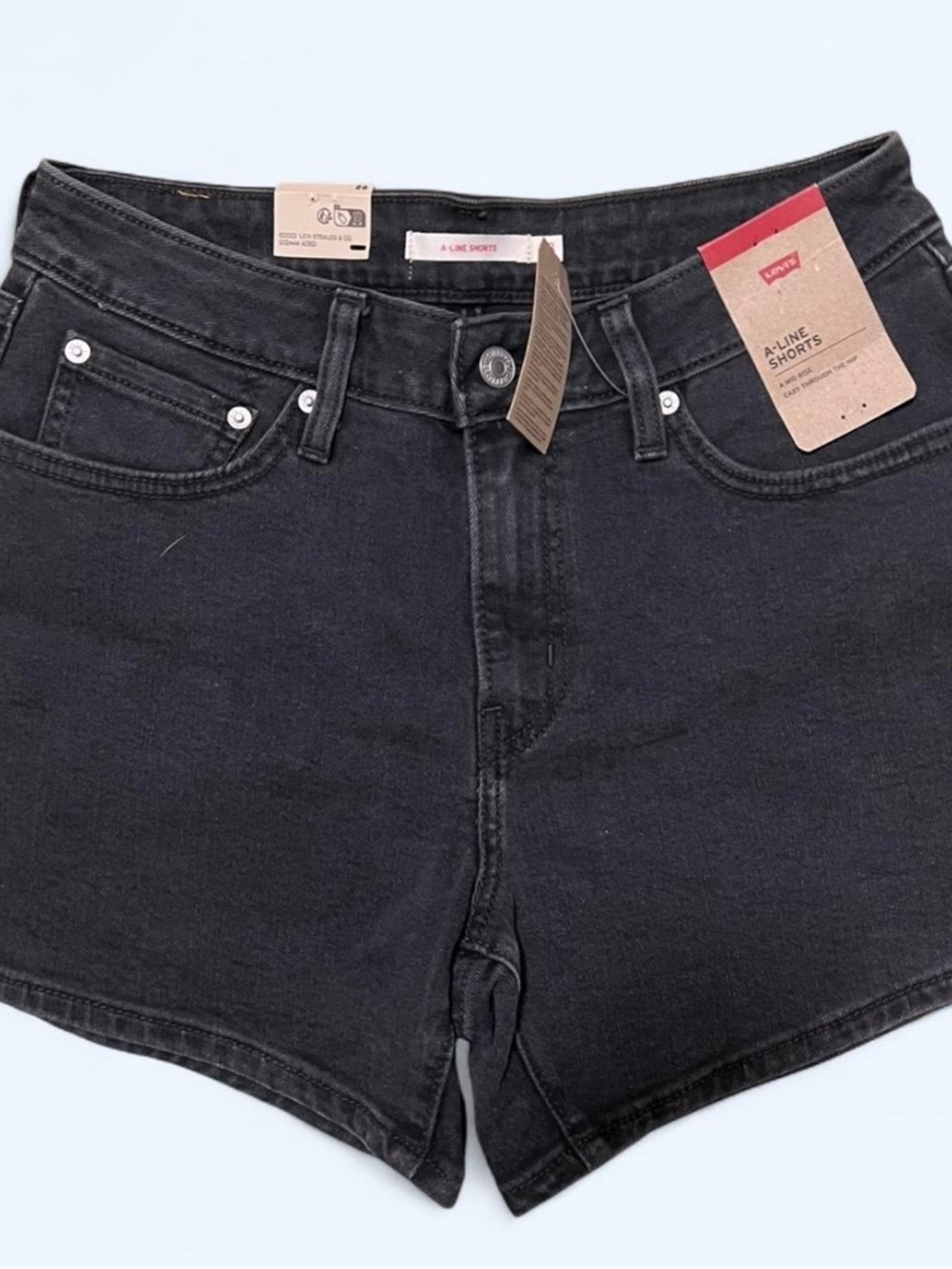 Levi's Black A-Line High-Rise Women's Jean Shorts
